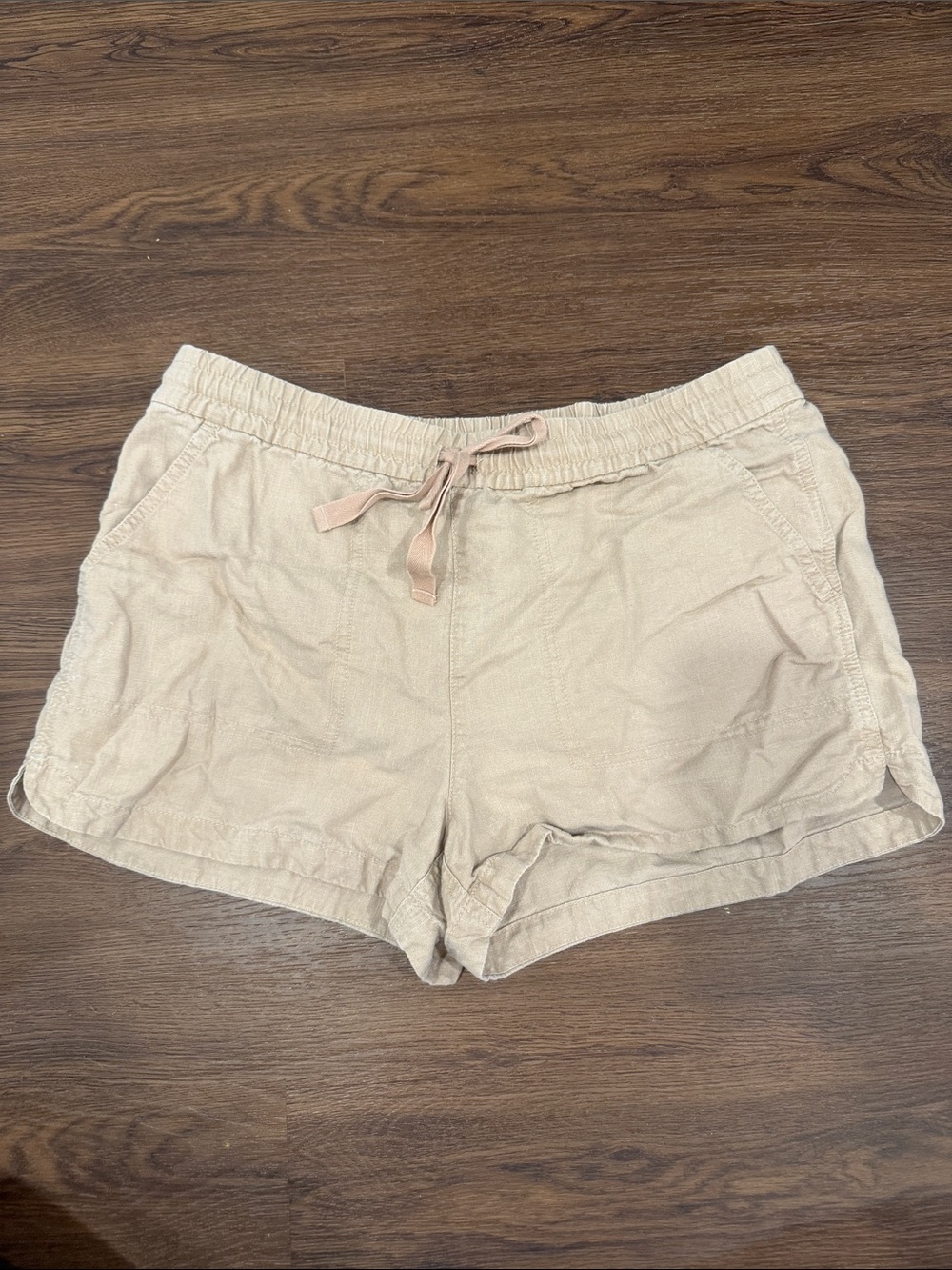 J. Crew Beige Drawstring Linen-Blend Athletic Shorts